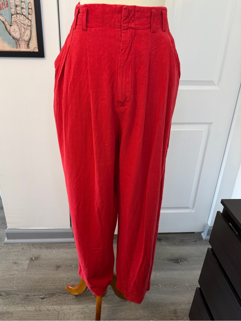 Red wide leg Free People Trouser